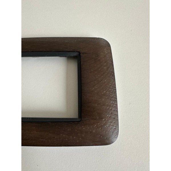 Vimar 20683.33 Runde Platte 3 Module, dunkle Eiche